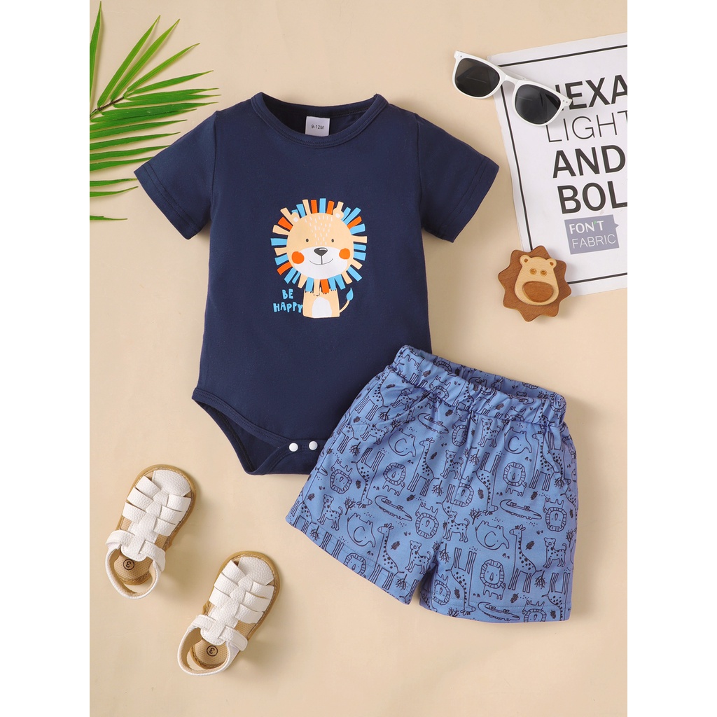 Title 1, 2CPS Sommer Baby Jungen Kleidung Set Cartoon Lö...