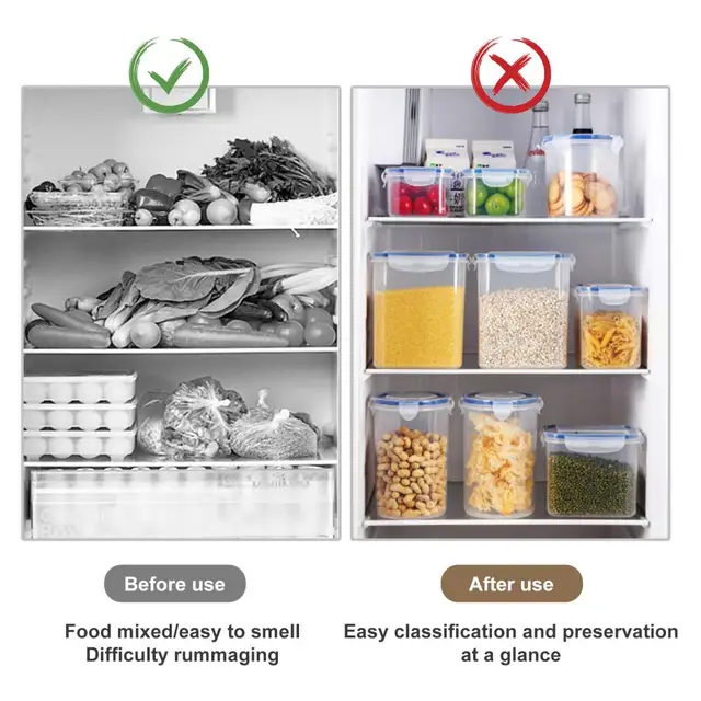 0.8/1.4/1.6/2/2.8 Clear Plastic Storage Jars Airtight Moisture Proof  Transparent Organized Pantry Food Storage Containers - AliExpress