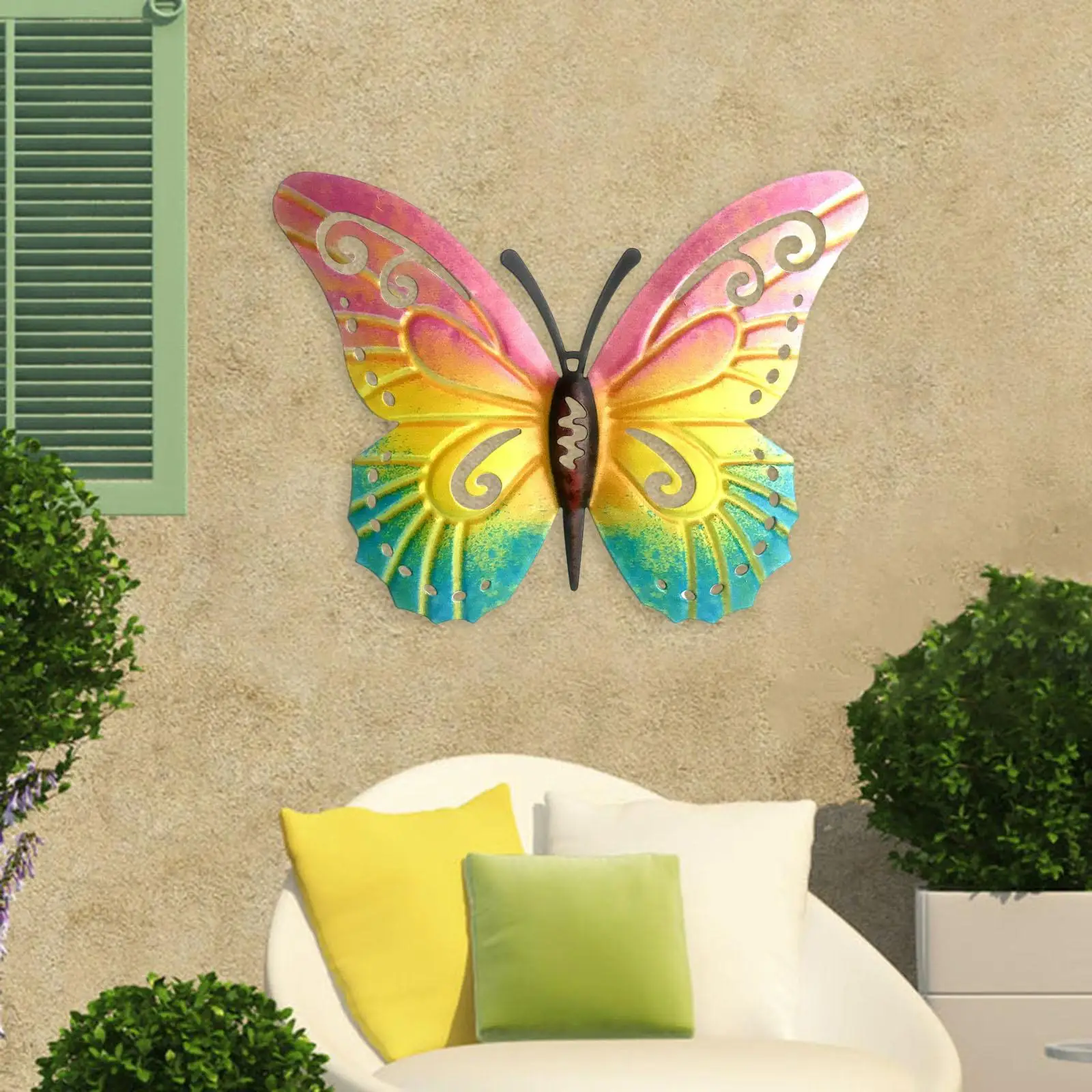 Butterfly Wall Decors Wall Sculptures for Front Door Fence Outdoor Indoor