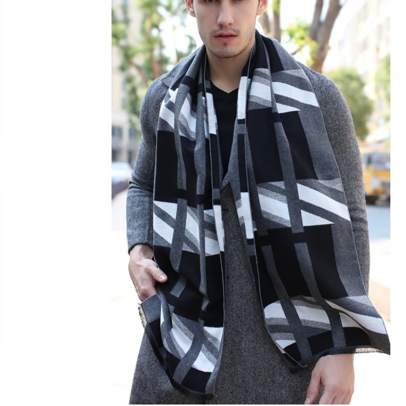New Design Casual Scarves Winter Men's Cashmere Scarf Luxury Brand Warm Neckercheif Modal Scarves High Quality Long Wrap Men man scarf