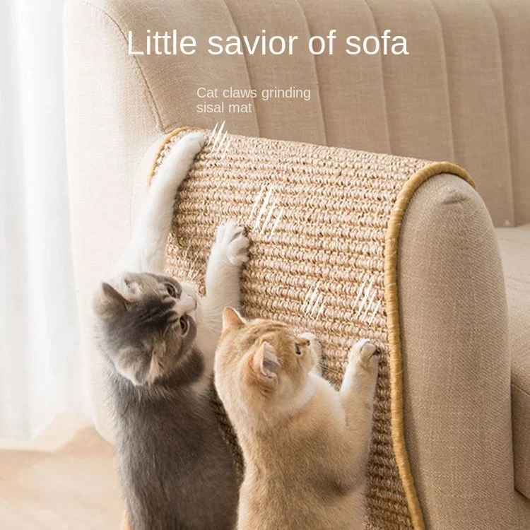Коврик-Когтеточка сизаля для защиты дивана от кошачьих когтей, устойчивый кцарапинам, товары для кошек