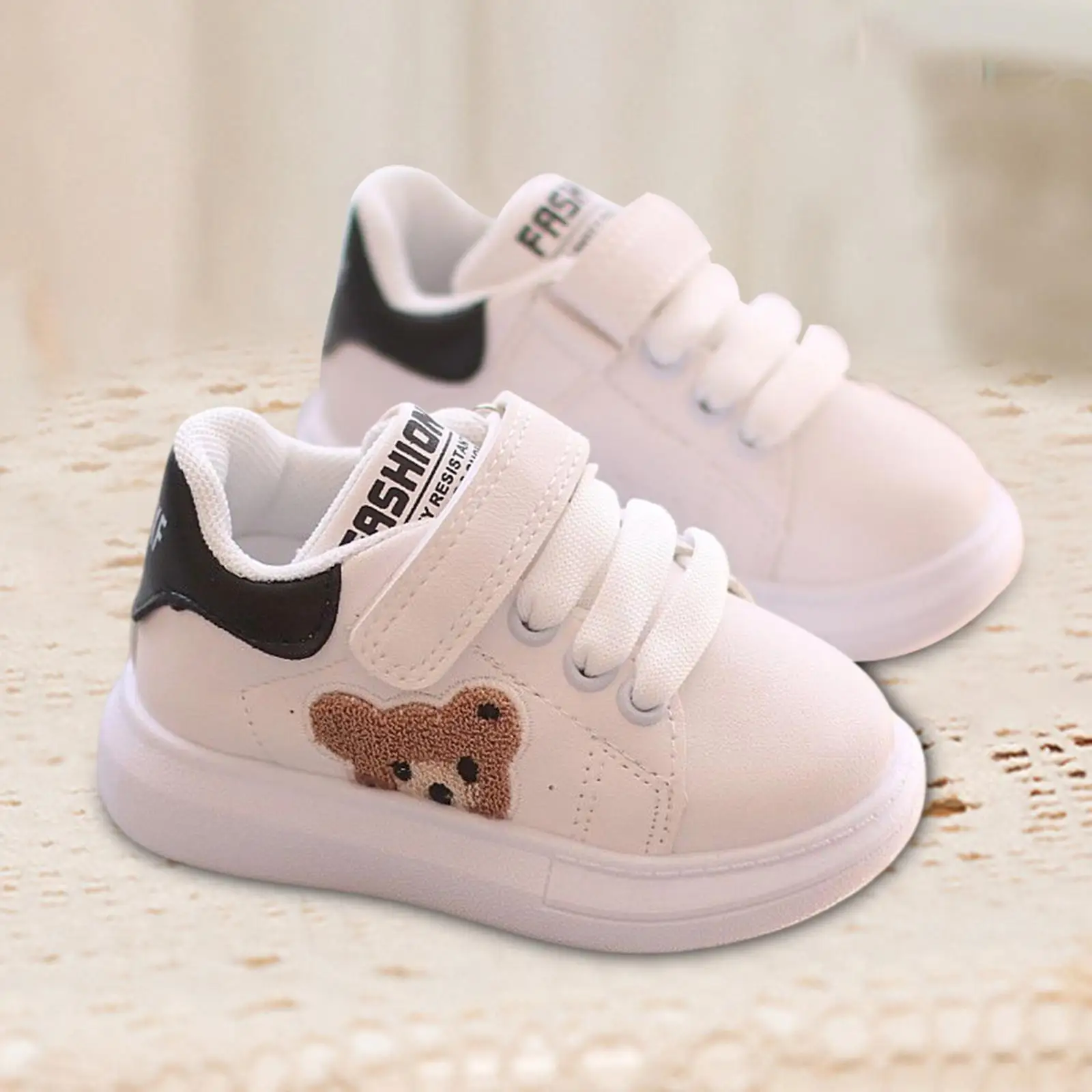 2Pcs Nonslip Infant Sneakers Crib Trainers Hook and Loop Waterproof fors