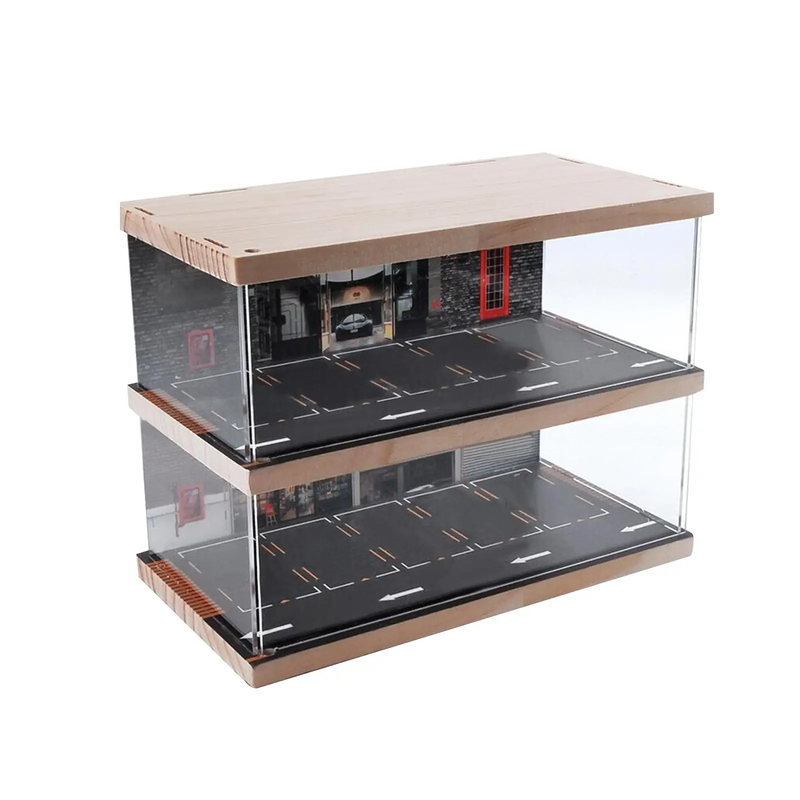 1:64 Parking Lot Display Case Collectibles Acrylic Dustproof Container Protection Collection Diorama
