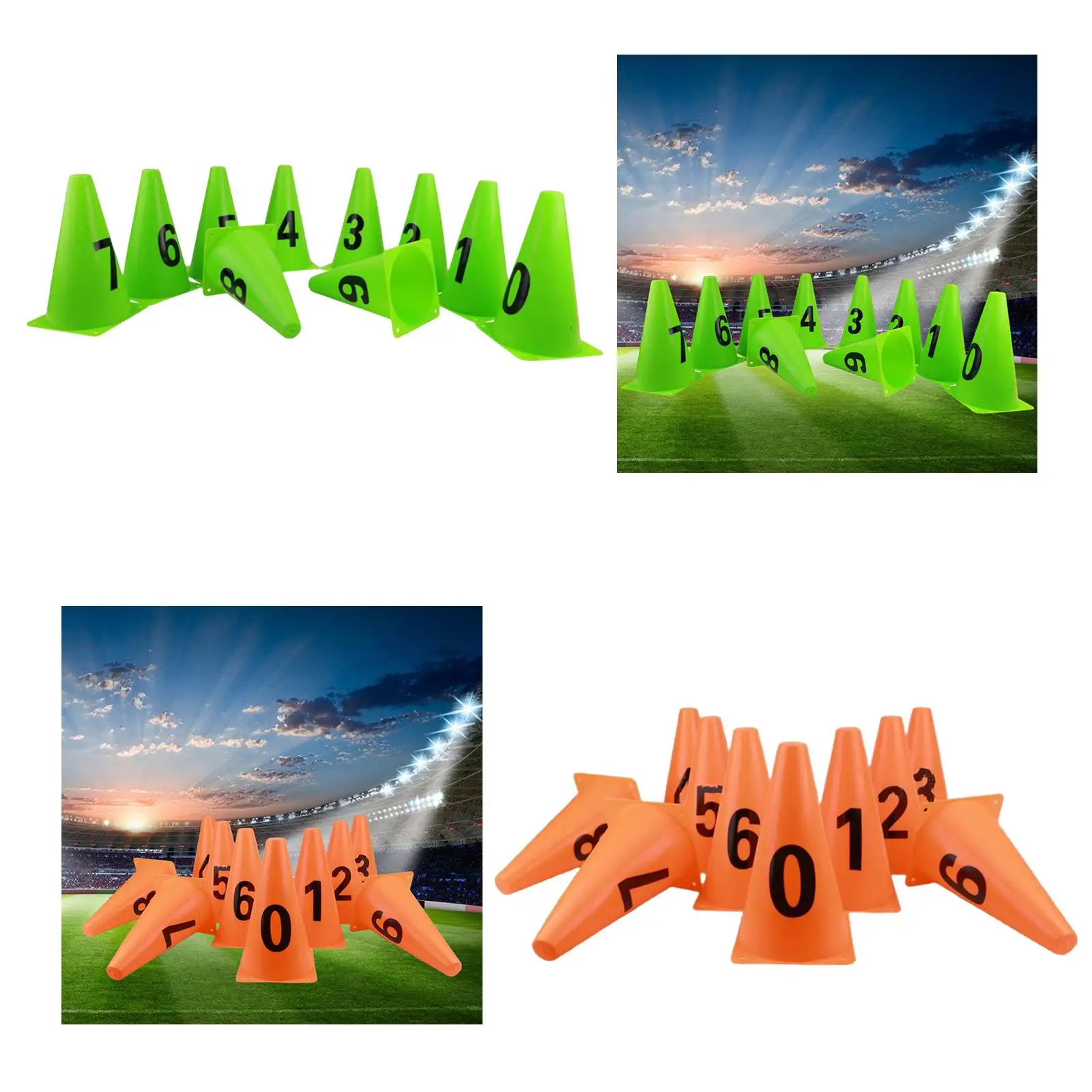 10 Pieces Mini Cones Football Signs for Games Outdoor Indoor Activities Soccer Practice Traning