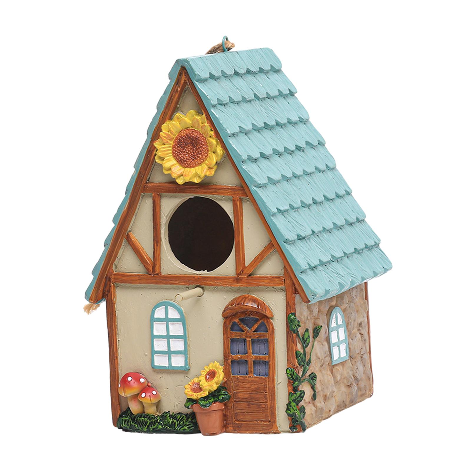 Bird House Weather Resistance Bird Nest Bird Cottages Nest Small Bird Rest Place for Backyard Gardening Gift Fence Garden Patio