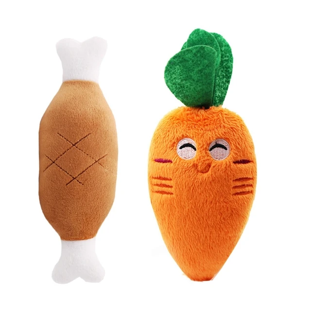 Vegetable Carrot Shape Dog Cat Plush Chewing Bite Squeaker Pet Interaction  Toy - Realistic Reborn Dolls for Sale