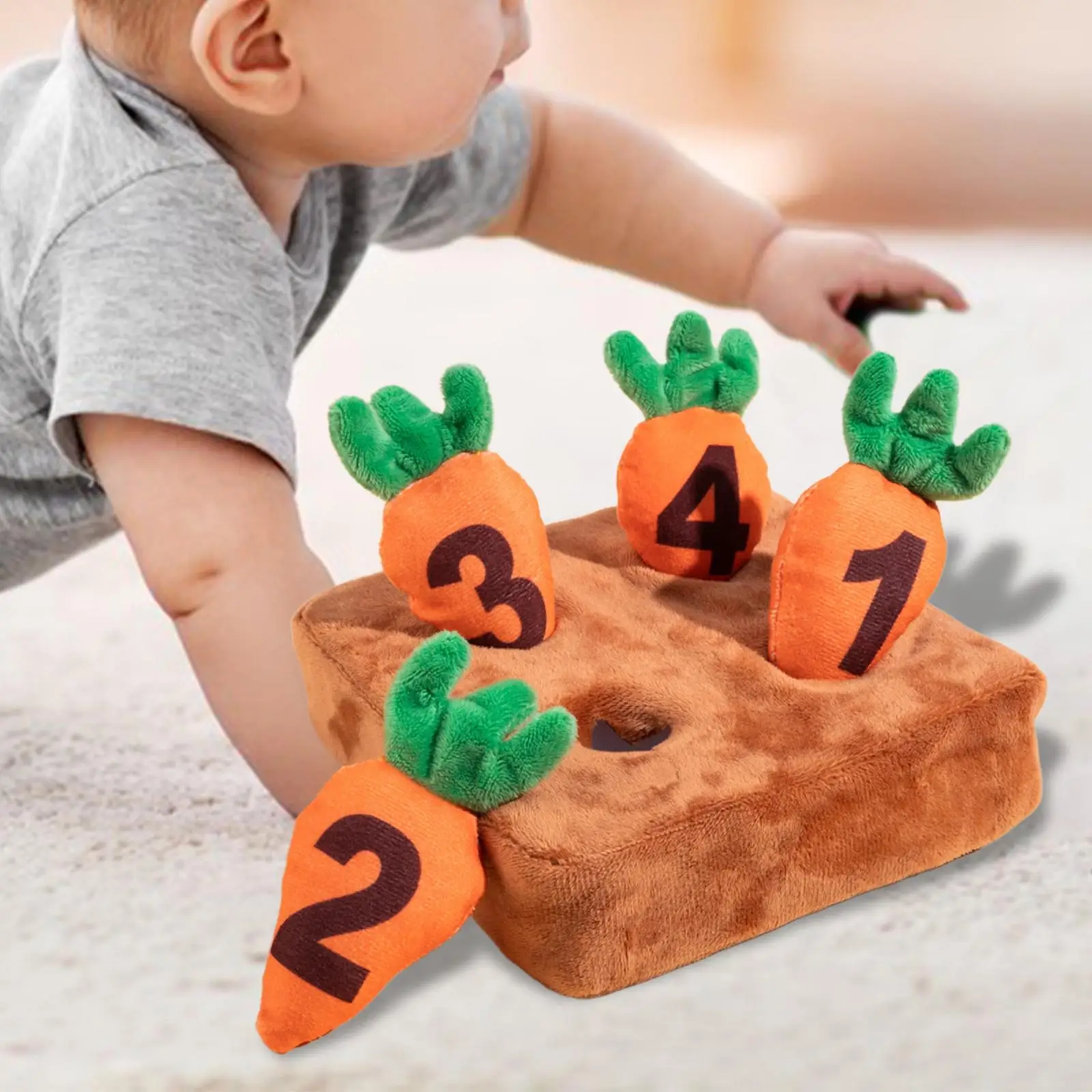 Interactive Dog Toy Pet Foraging Mat Stuffed Toy Dog Carrot Plush Toy Dog Puzzle Toys for Playing Small Medium Large Dogs Puppy