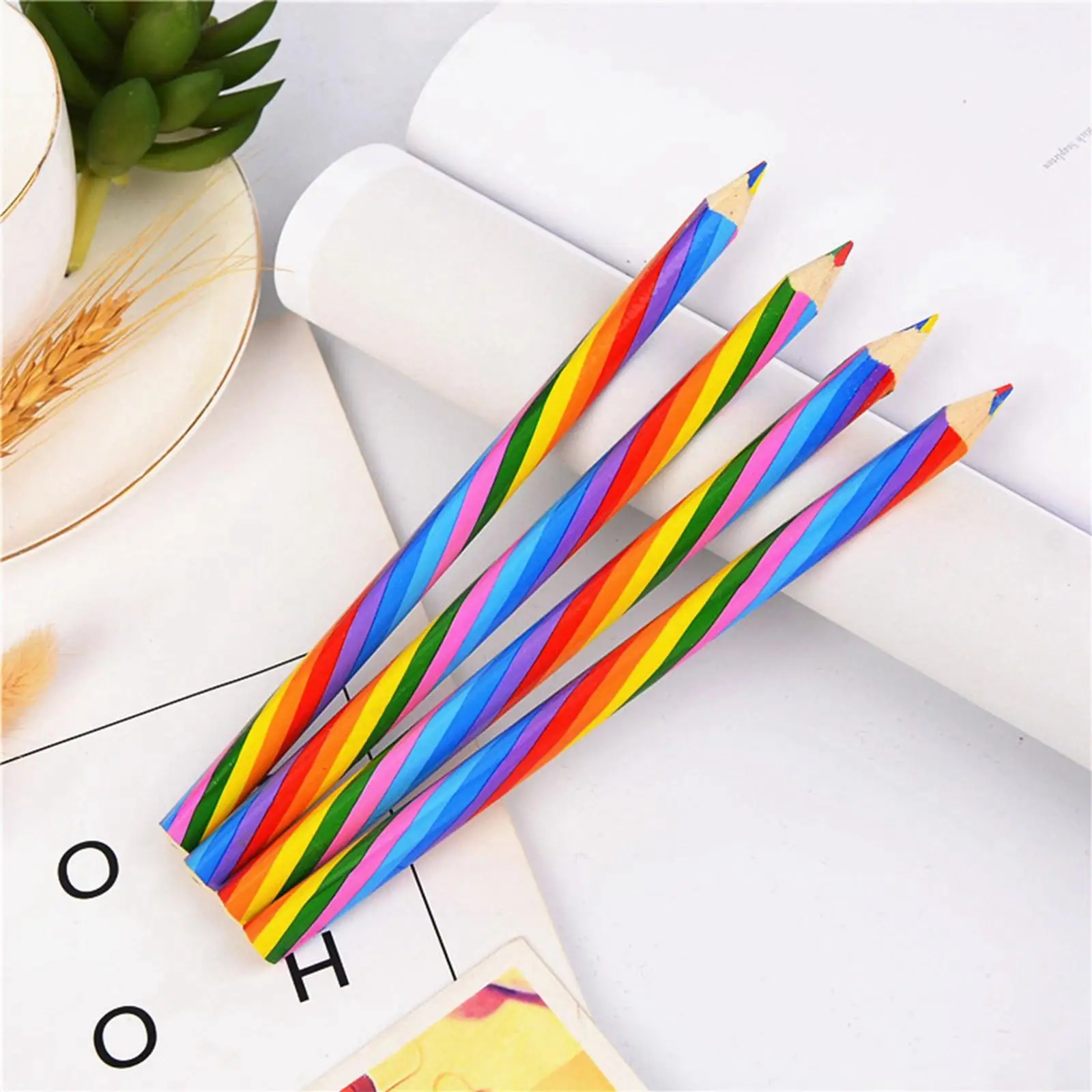 Set of 12 Painting Pencils Multicolored Art Pencils with Pencil Sharpeners Colored Pencils for Drawing, Shading, Stationery