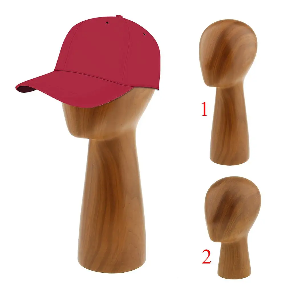 Wood  Manikin Head Model Hairs  Display Holder Stand Block