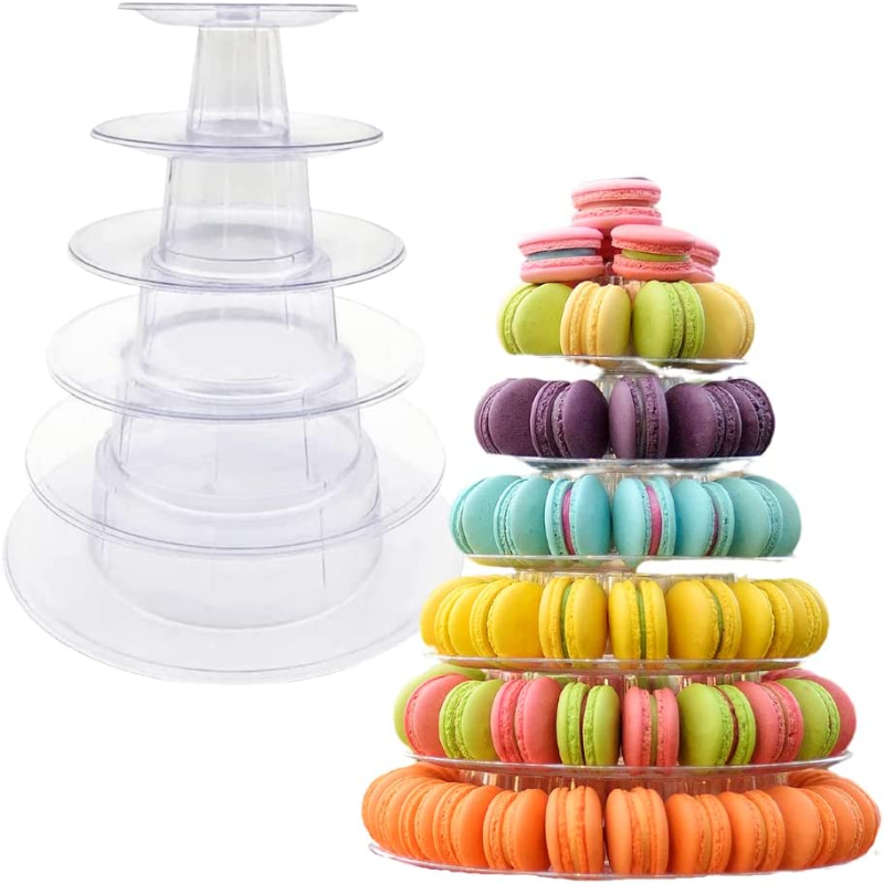 4/6/10-Tiers Macaron Display Stand Cupcake Turm Rack Kuchen Steht PVC Tablett Für Hochzeit Geburtstag Kuchen Dekorieren werkzeuge Backformen – Detail 1
