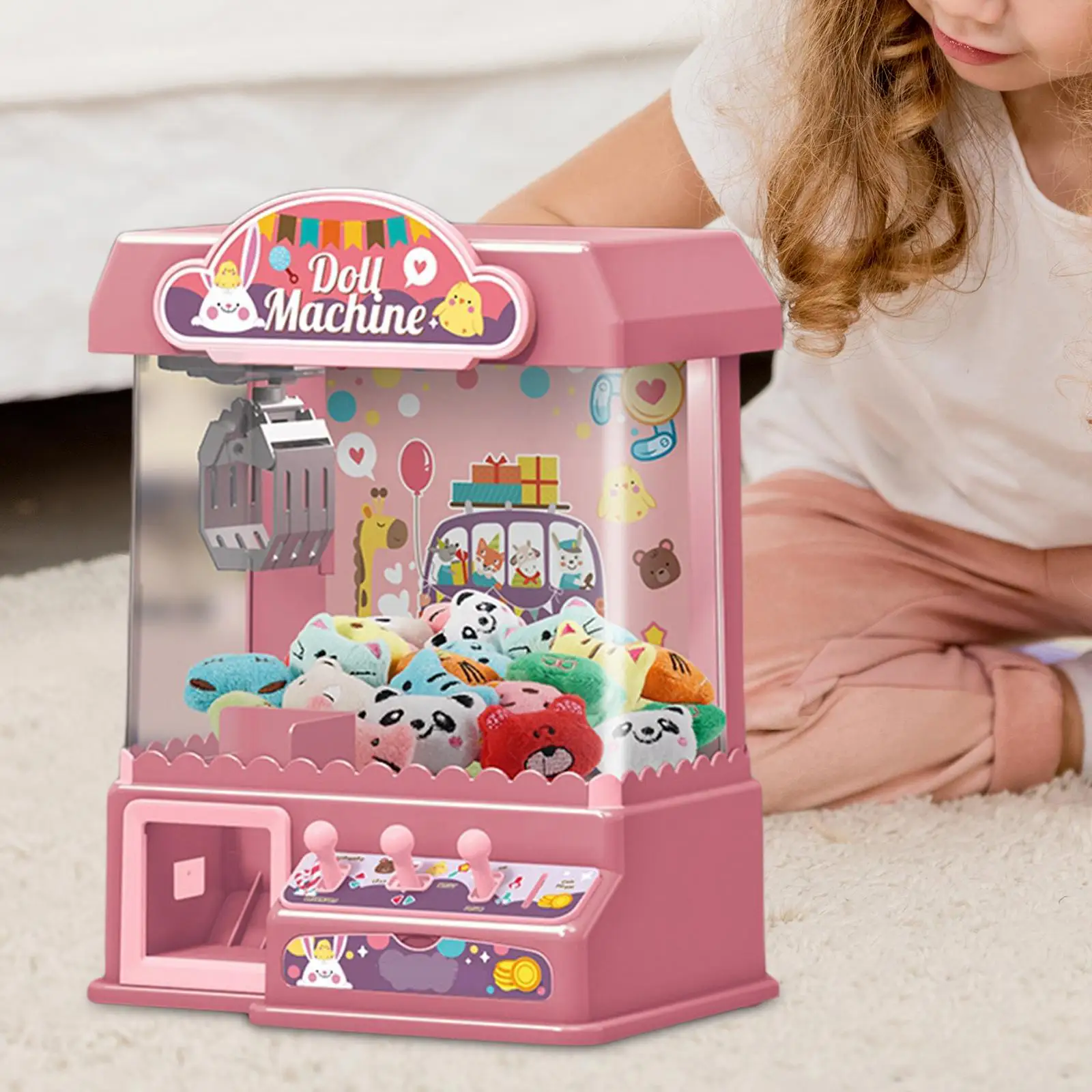 Doll Machine DIY Doll Claw Machine Toy Practical for Birthday Garden Indoor