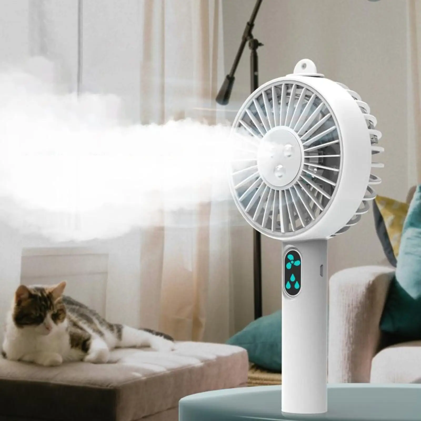Water Mist Fan Handheld Sprayer Mini Cooler for Cooling Face Stroller Summer