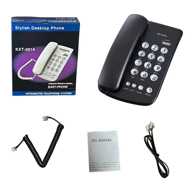 Teléfono fijo con cable, teléfono doméstico escritorio con botones grandes,  teléfono residencial con cable para hogar, y - AliExpress