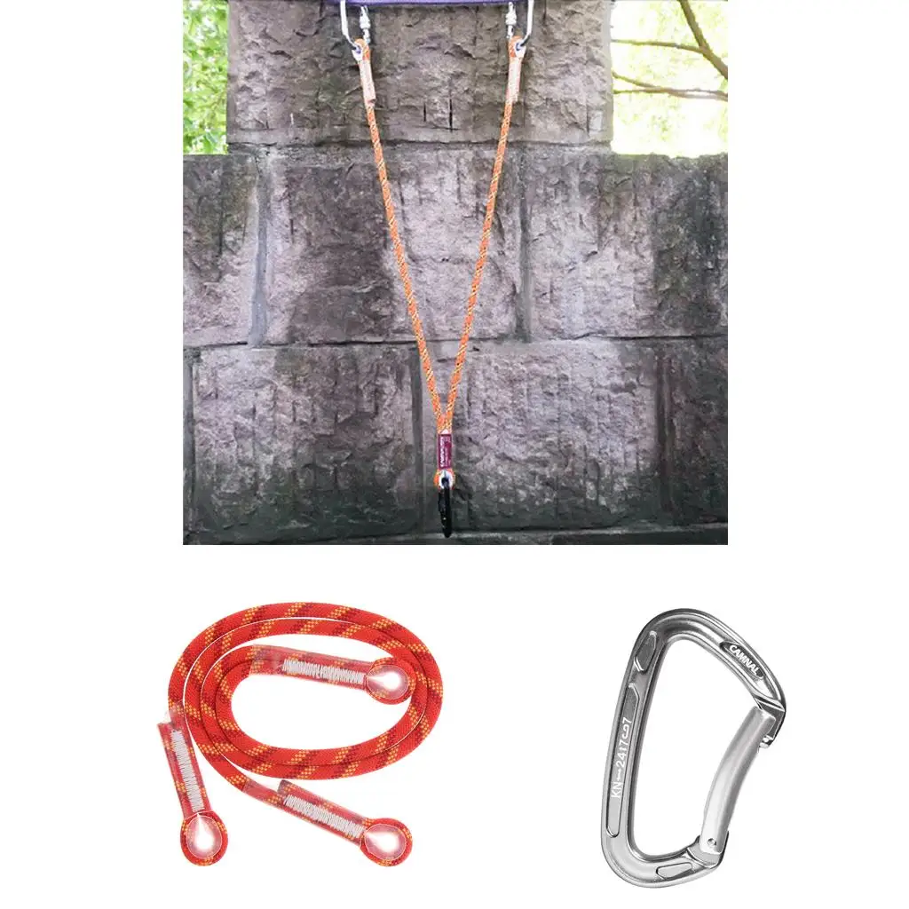 10.5mmx80cm Climbing Pre-sewn Eye-  Loop Cord With D Carabiner