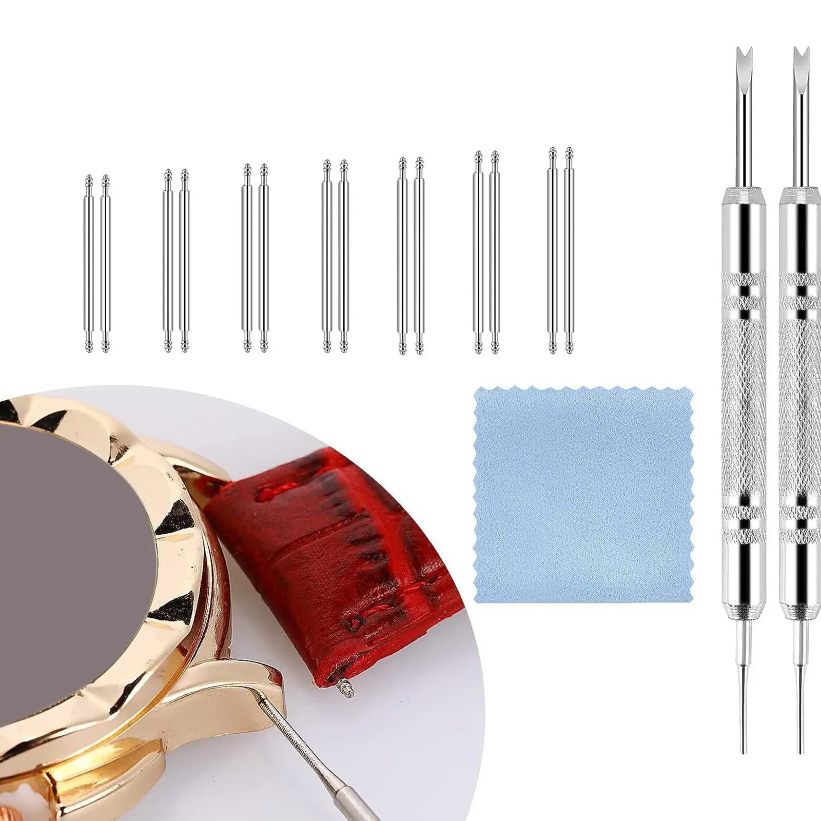 Watch Link Remover Kit Resizing Repair Tool 18-25mm Diameter 1.5mm Watch Band Repair Kit Watch Band Pins Spring Bar Tool