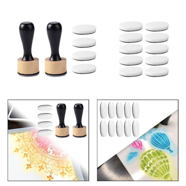Sponge Paint Brush Craft Sponges Tools Round Sponge Brush for Watercolour DIY Arts and Crafts Doodle Painting Early Learning