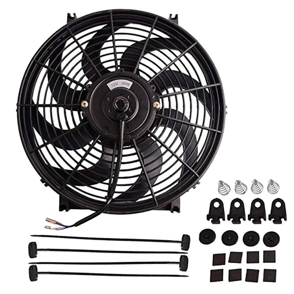 Universal New 14in  Electric Radiator Cooling Fan + Mounting Kits