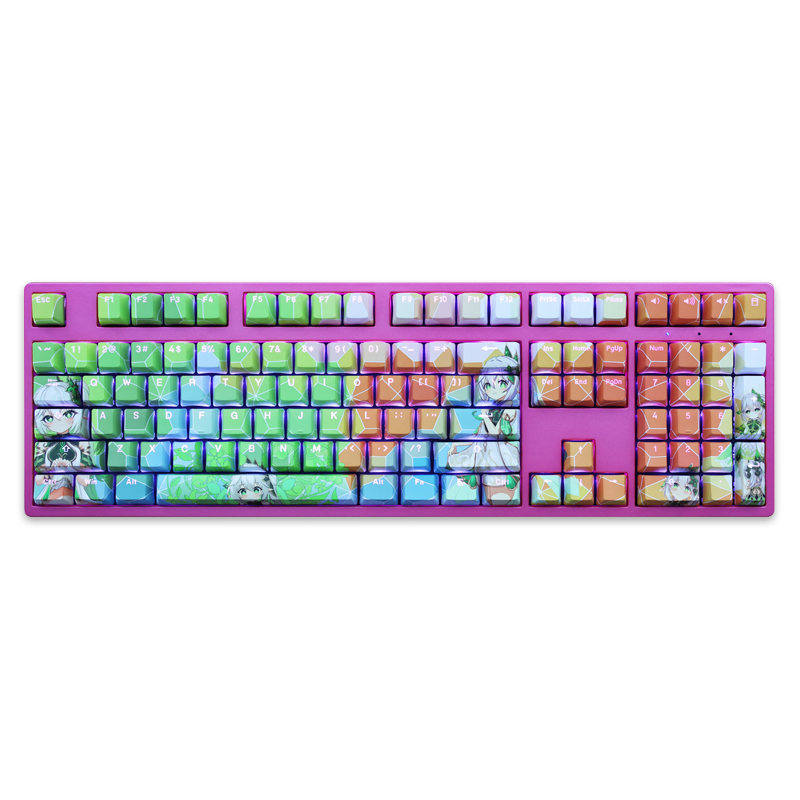 impacto de genshin nahida rgb translúcido pbt keycap cereja perfil criativo adaptação teclas com teclado mecânico