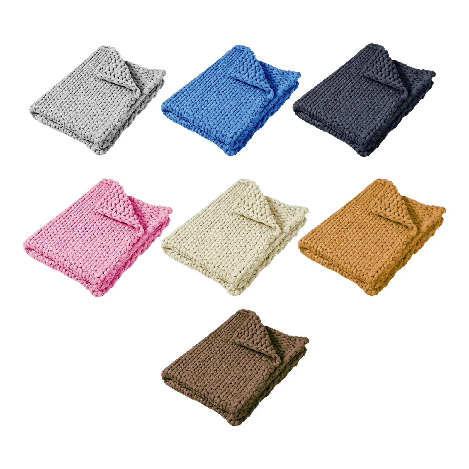 Fashion Chunky Yarn Blanket Throw Blanket Knitted Blanket for Living Room Couch Decor