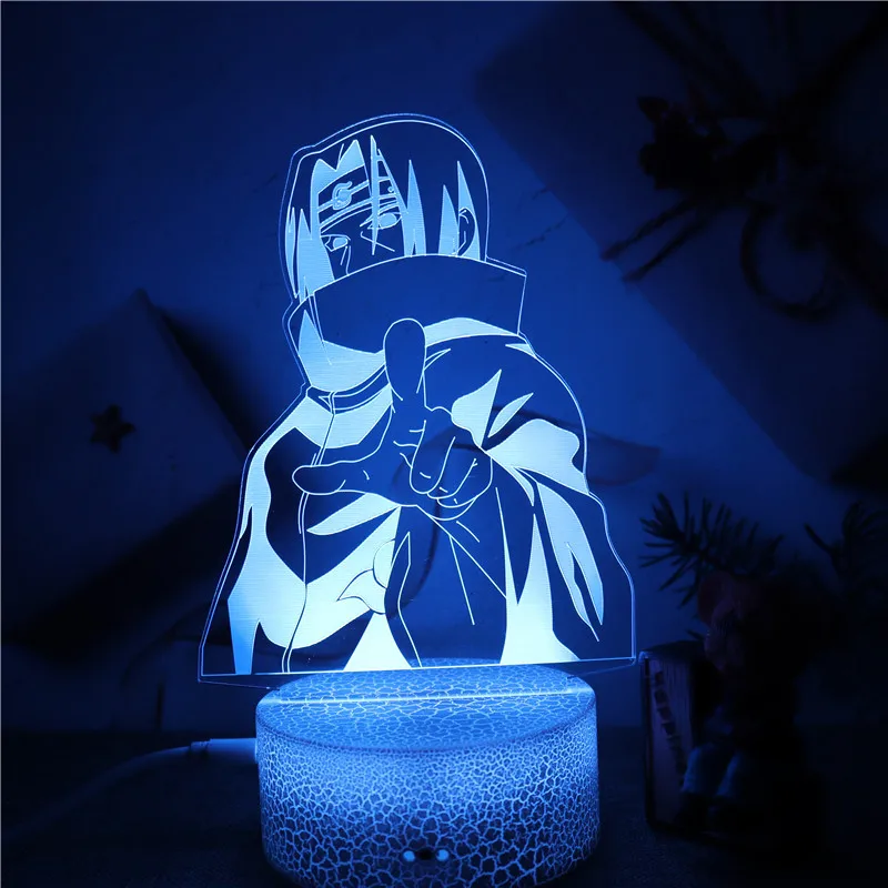Anime Naruto 3D Night Light Touch Desk Lamp Atmosphere Light Kakashi Uchiha Itachi Modeling Light Children's Toys Birthday Gift nursery night light