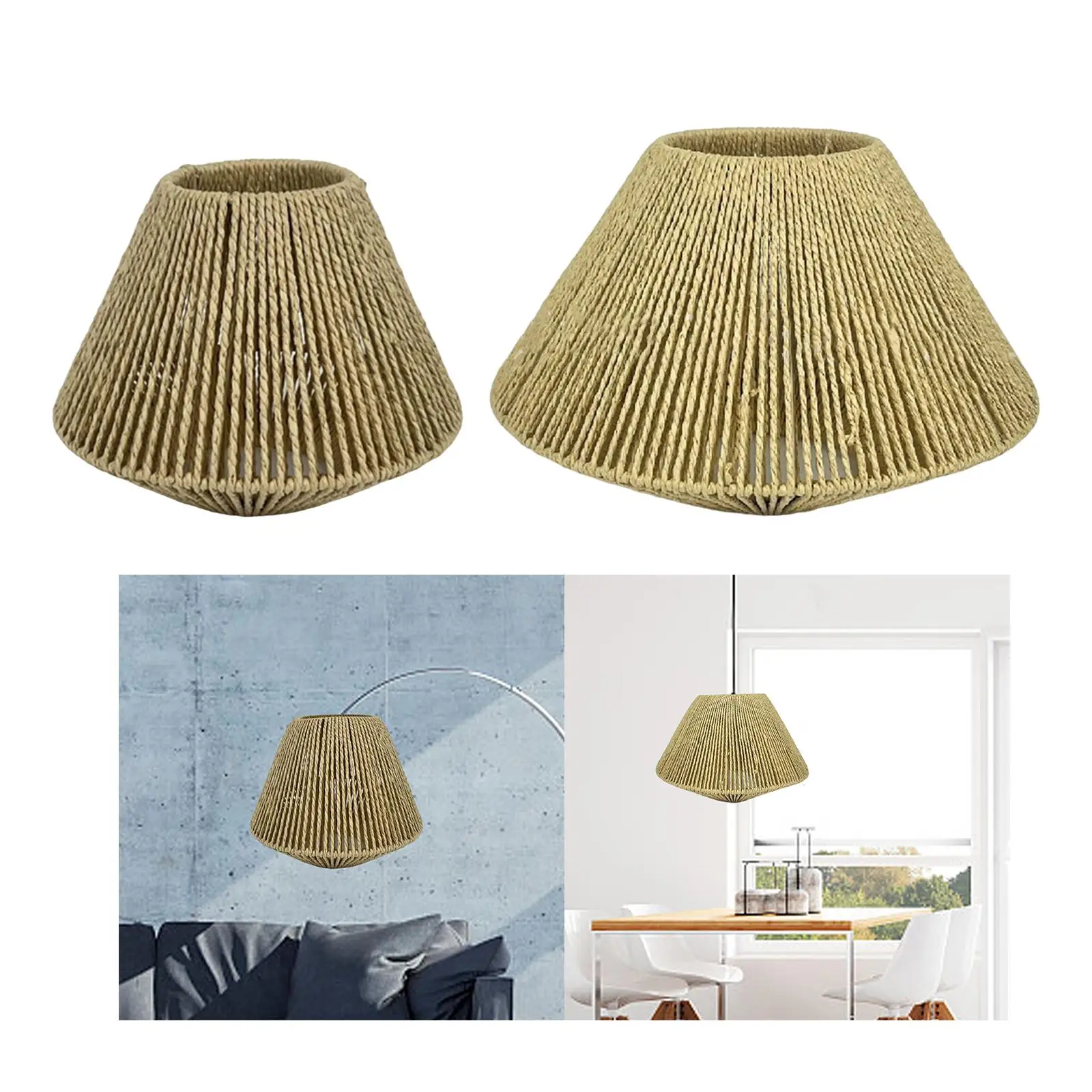 Rustic Chandelier Cover Light Cover Replacement Removable Handwoven Lampshade for Dining Room Restaurant Bedroom Bar Decor