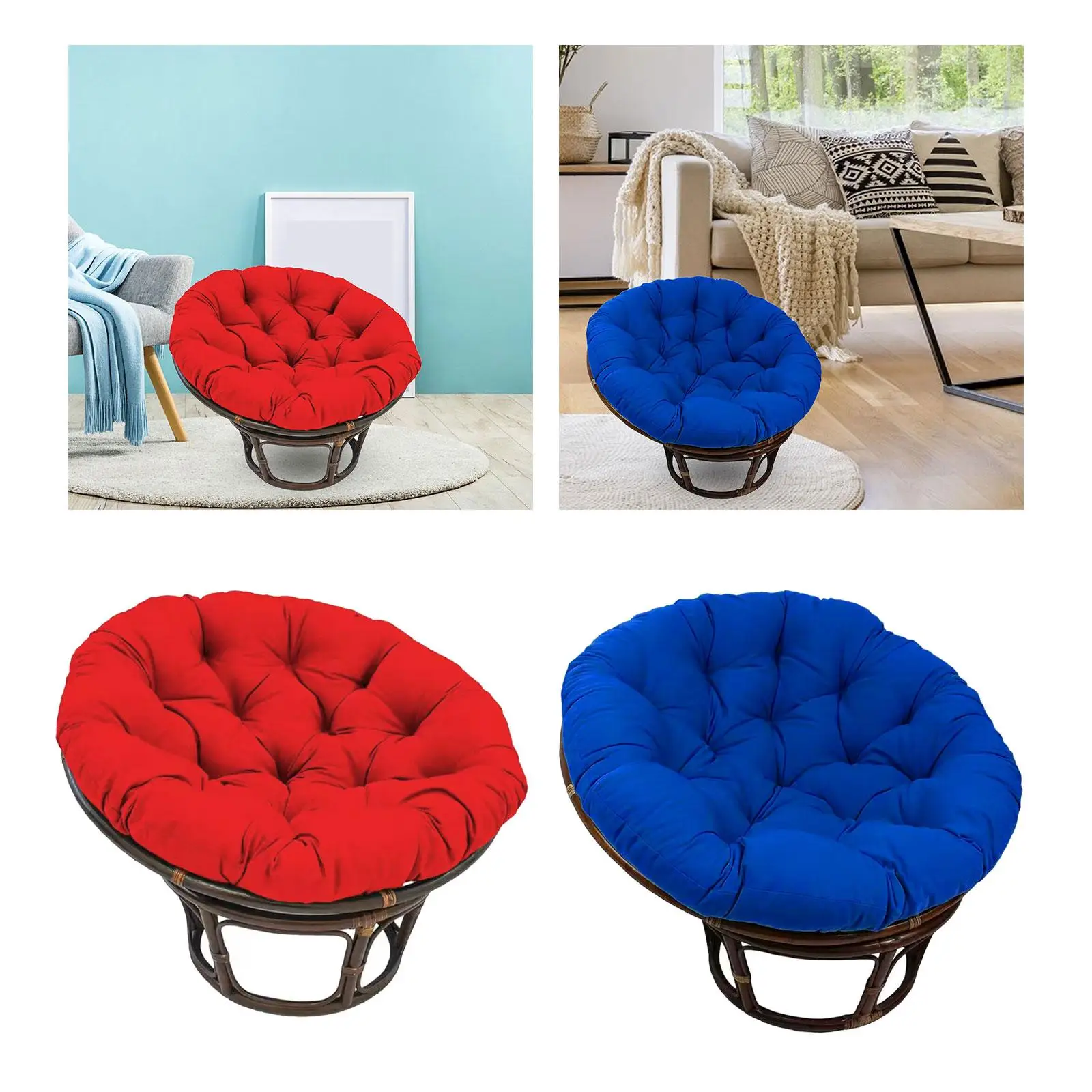 Thickened Overstuffed Round Cushion Hanging Egg Chair Cushion Washable Hanging Basket Chair Cushion for Egg Chair Rocking Chairs