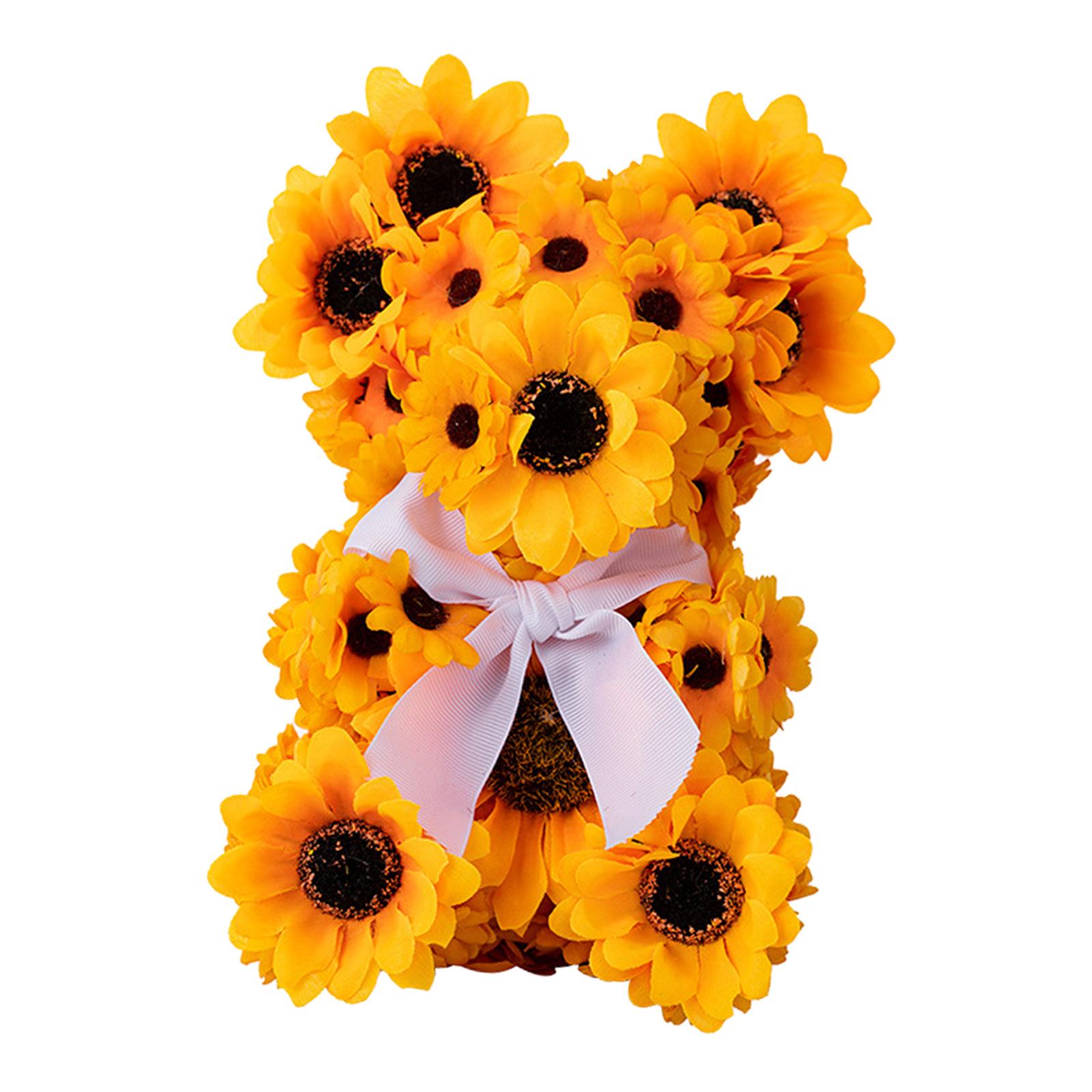 Artificial Flower Bear Home Decor Bear Toy Doll for Wedding Anniversary Kids