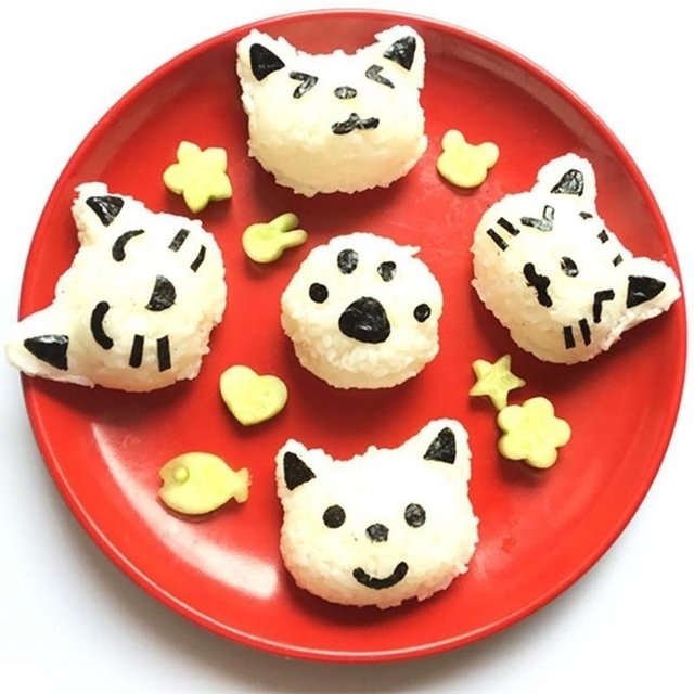 Fellibay fellibay hofumix bento accessories sushi mold rice ball mold  cartoon cat pattern sushi bento nori kitchen rice decor kits san