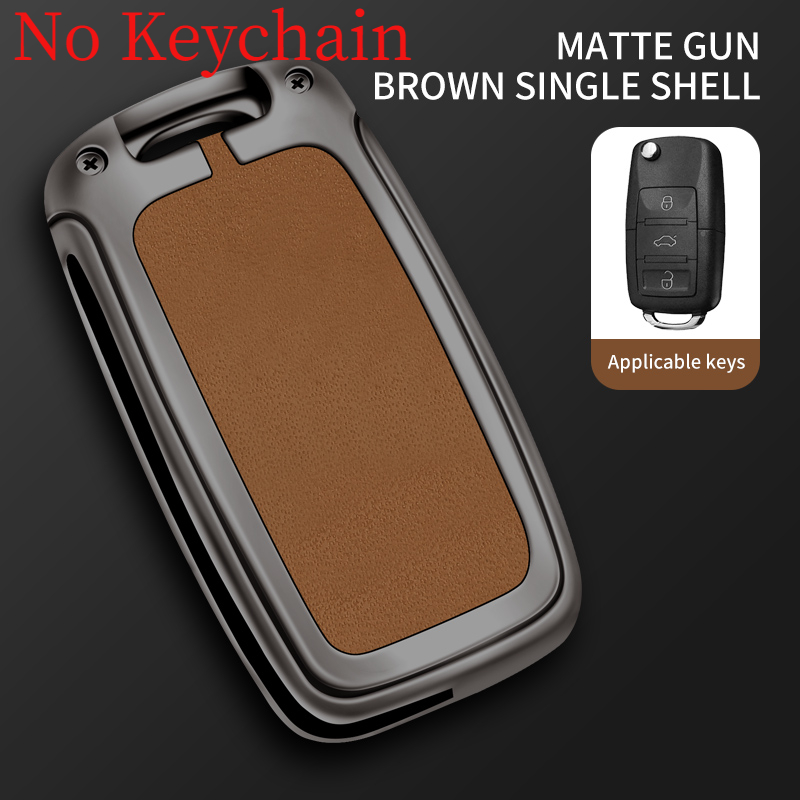 Custodia per chiave auto in metallo pelle Shell per VW Volkswagen Polo Golf 4 5 6 Passat Tiguan Jetta per Skoda Octavia Seat Leon Altea - S729fe63c37994144abf1181ff0d94e0eM