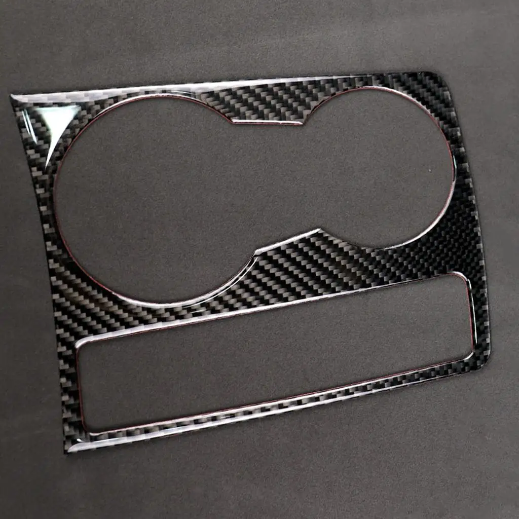 Carbon Fiber Cup Holder Decorative Cover Sticker For Audi A5 A4 B8 2009-2015