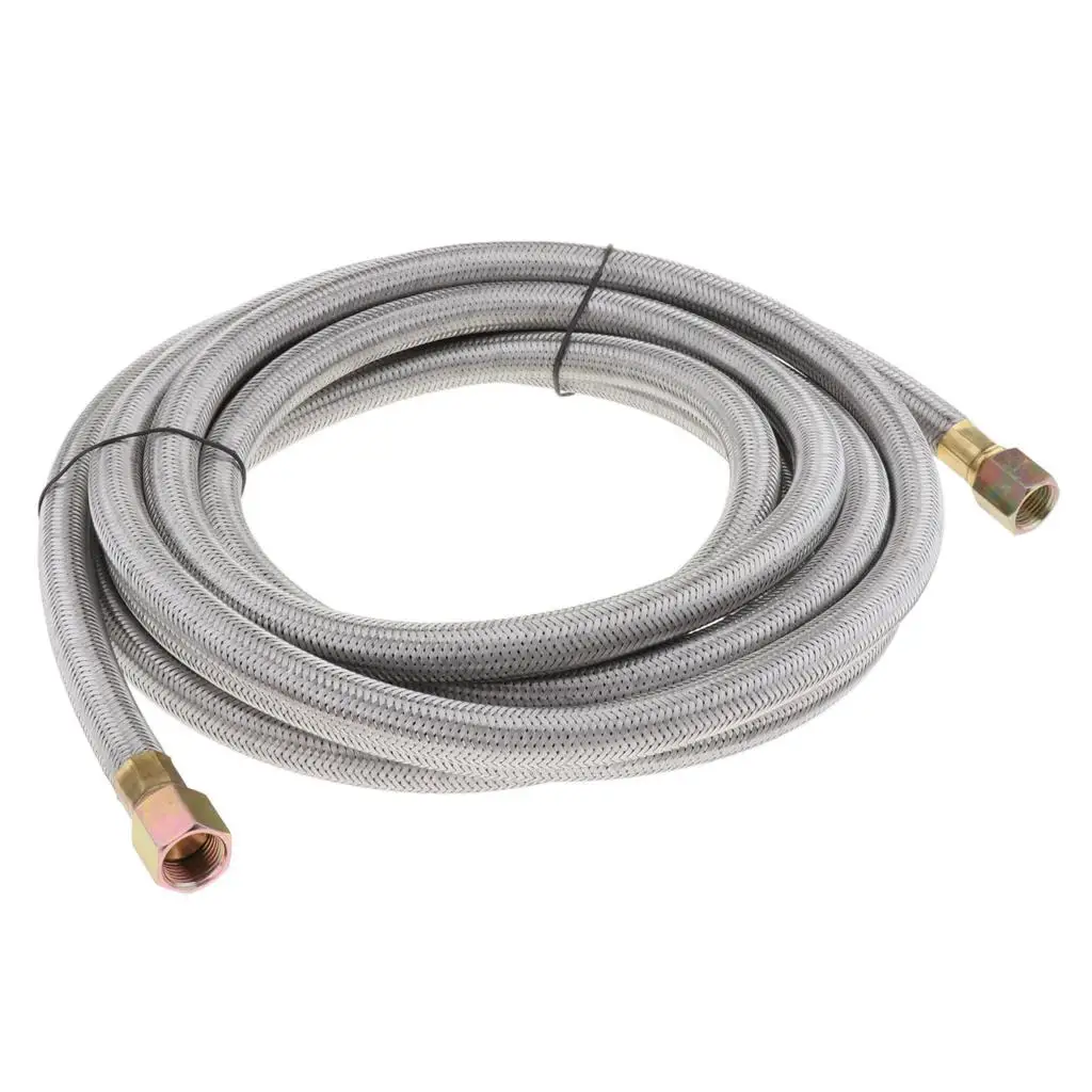 16 FT Gas Connection Stainless Steel Hose Extension Tubes Connection