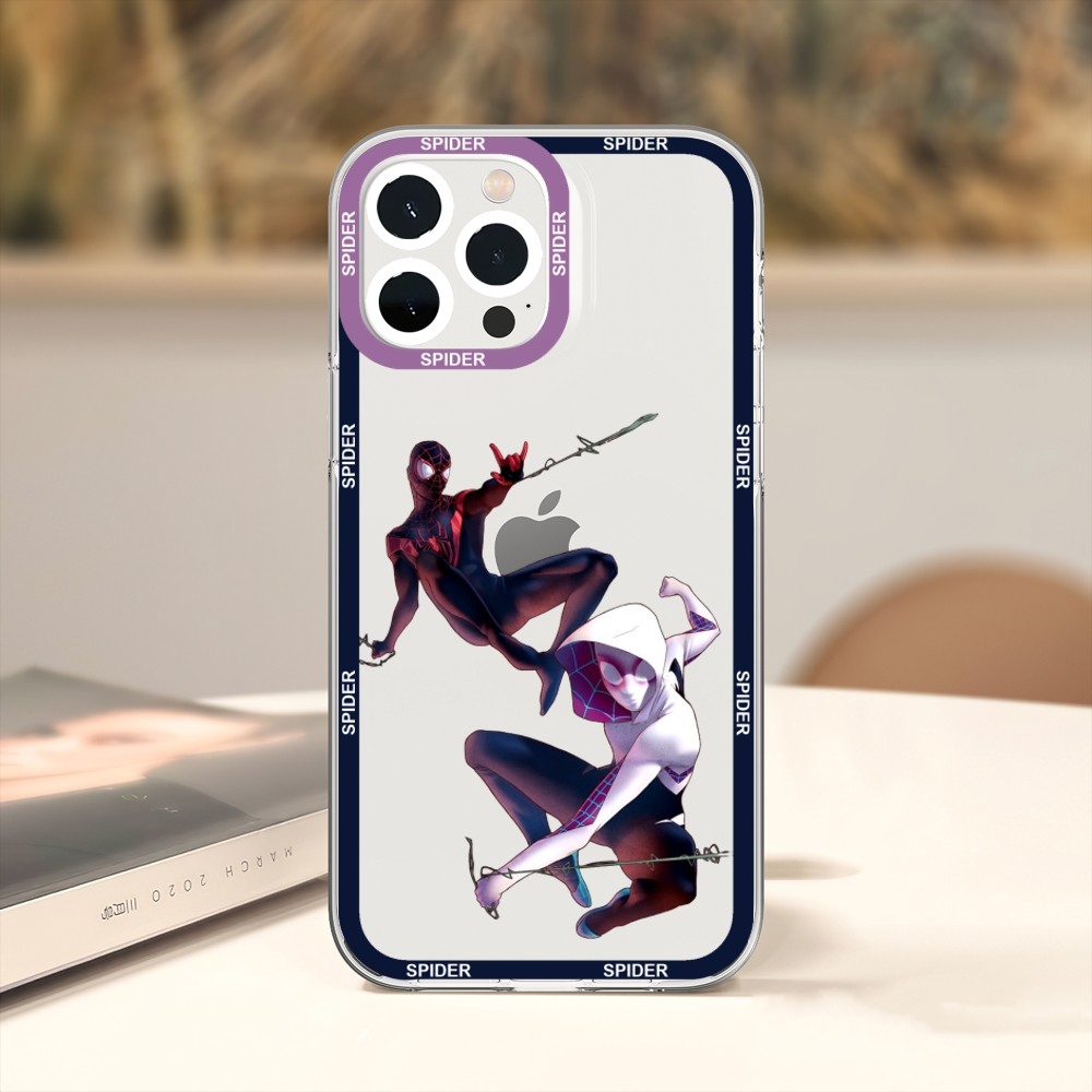 S-Spider Man Gwen Stacy чехол для телефона iPhone 11 12 Mini 13 14 Pro Max  прозрачный чехол | AliExpress