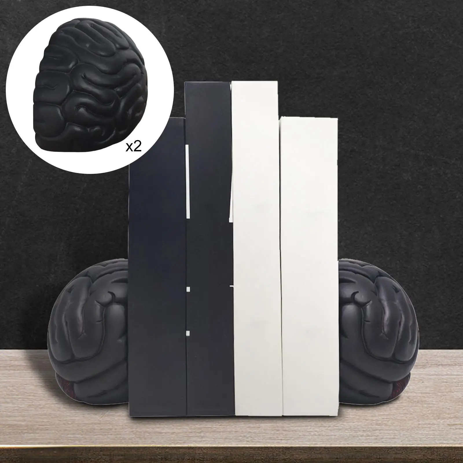 Book Ends Brain Shaped Decorations Organizers Sculpture Creative Heavy Duty Stoppers Bookends Book Ends Bookrack for Office Room