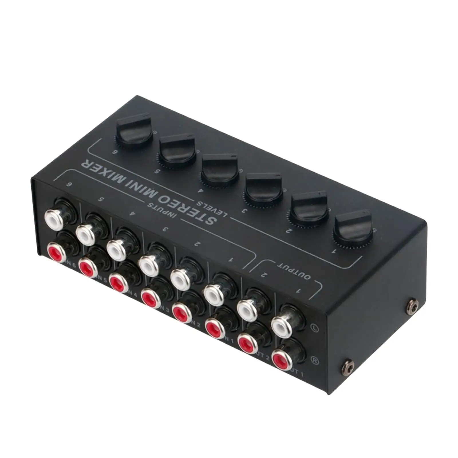 6 Channel Stereo Mixer Portable Small Mixer Compact for Recording DJ Broadcast Party