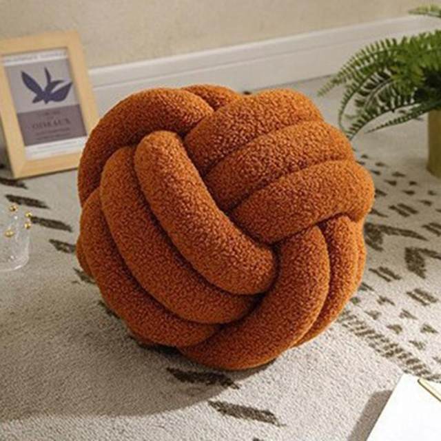 Hand woven Knotted Ball Pillow Soft Sherpa Home Decorative - Temu