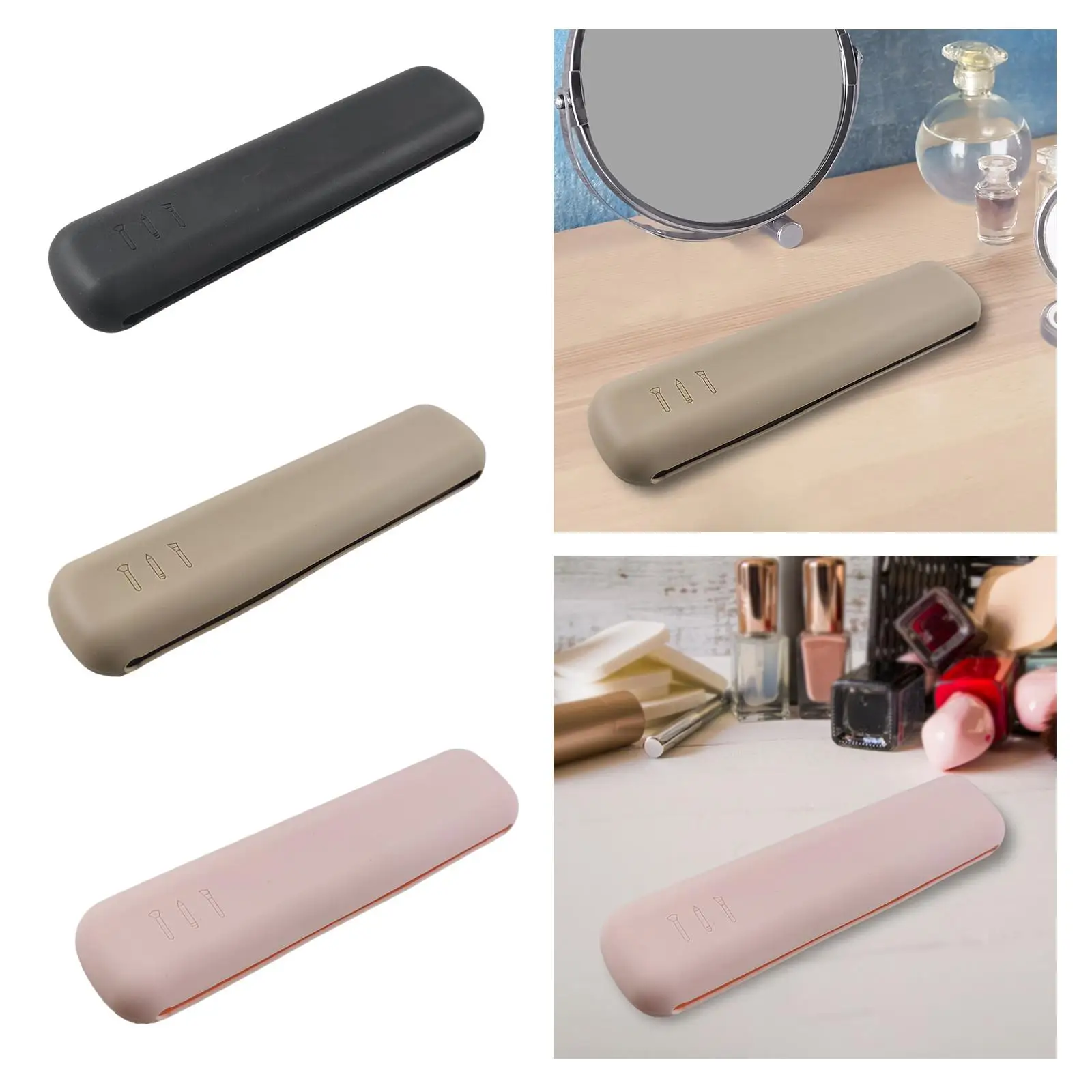 Portable Silicon Makeup Brush Holder Makeup Tools Organizer Waterproof Pouch Cosmetic Face Brushes Holder for Lady Girls Women