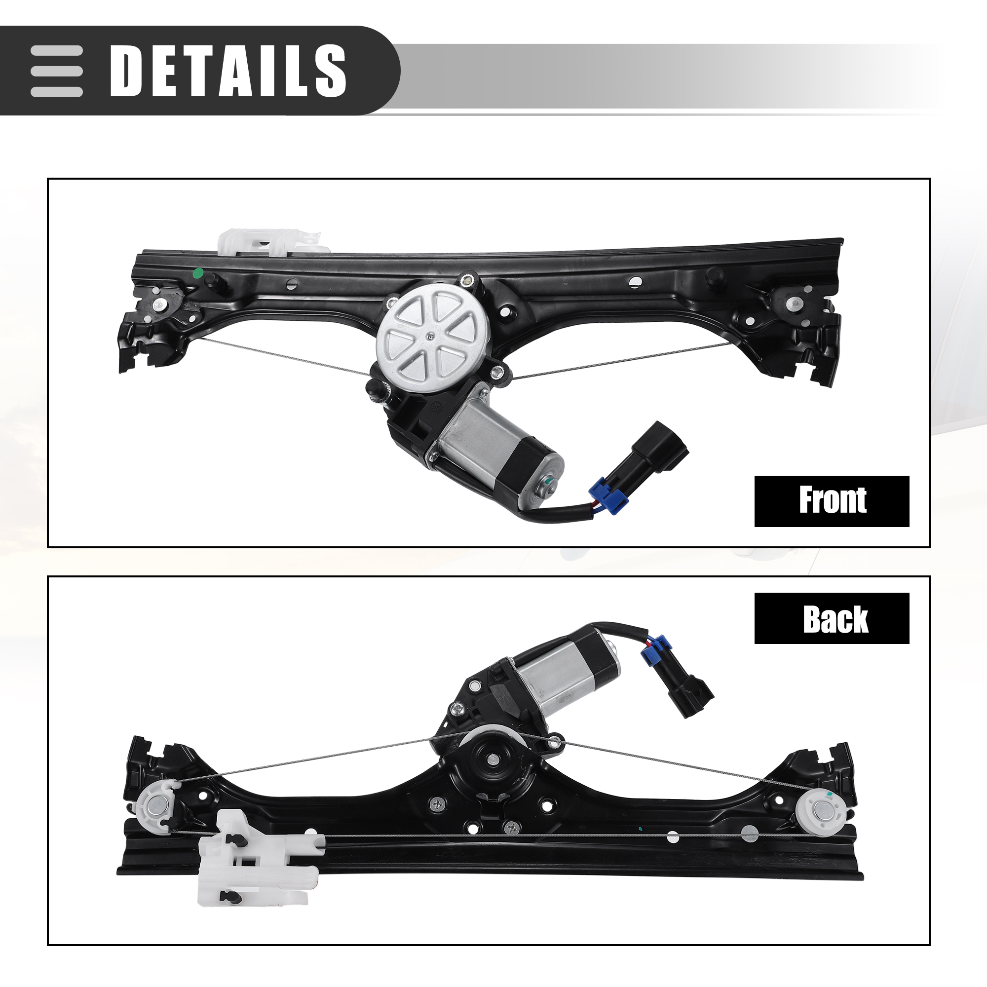Uxcell vorne links rechts Fensterheber baugruppe für Fiat 1,4 1.5l 2000-2012 Nr. 68070267ac 68070266ac – Detail 5