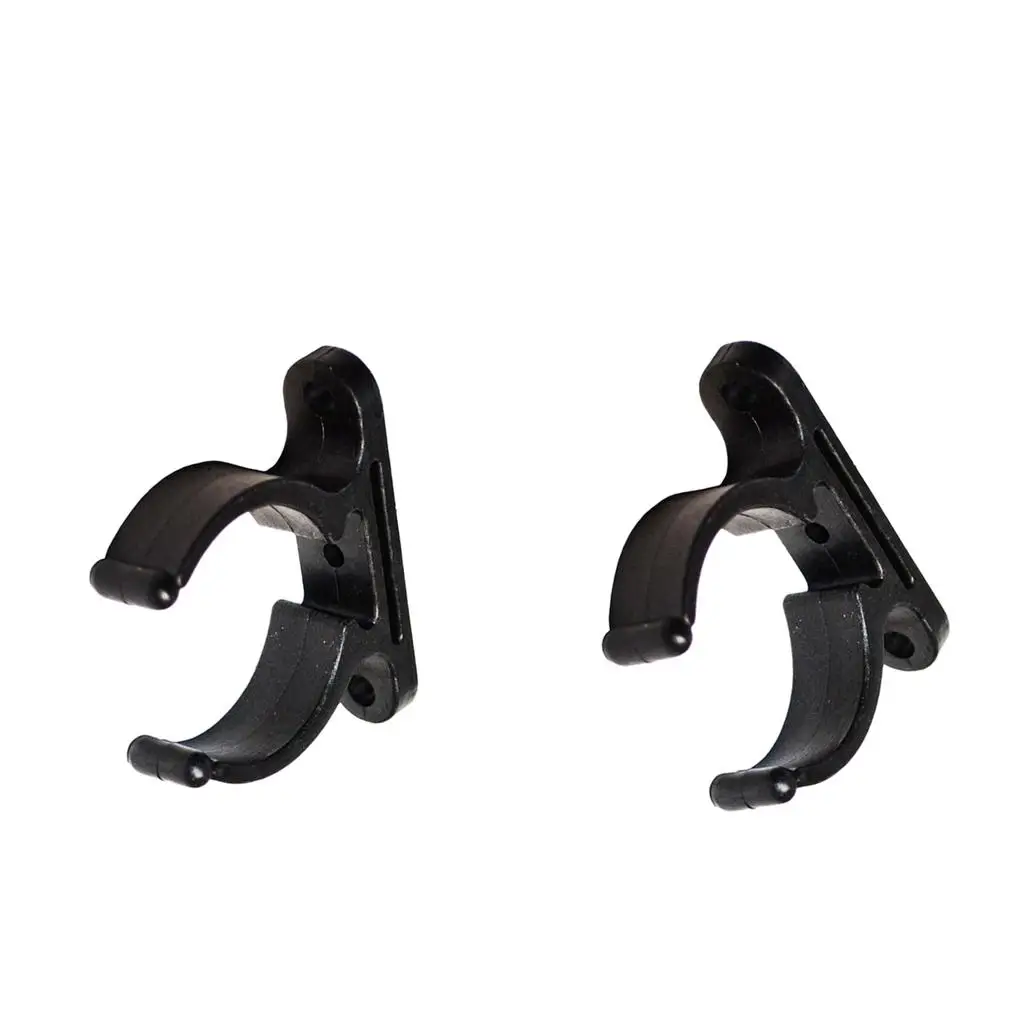 2 X 38mm Black Nylon Tube Holder Clip for Paddle Boat Hook Oar Stern Pole