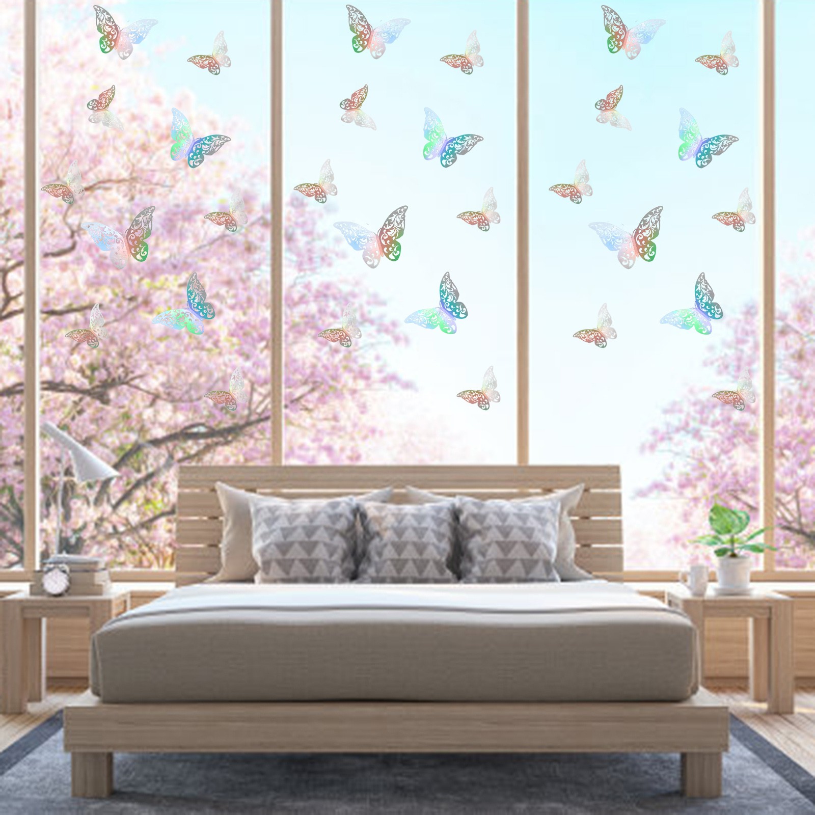Description Picture 2 of item12pcs 3d Hollow Butterfly Wall Sticker Diy Multicolor Art Kids Room Home Wall Decals Wedding Birthday Party Butterfly Decoration