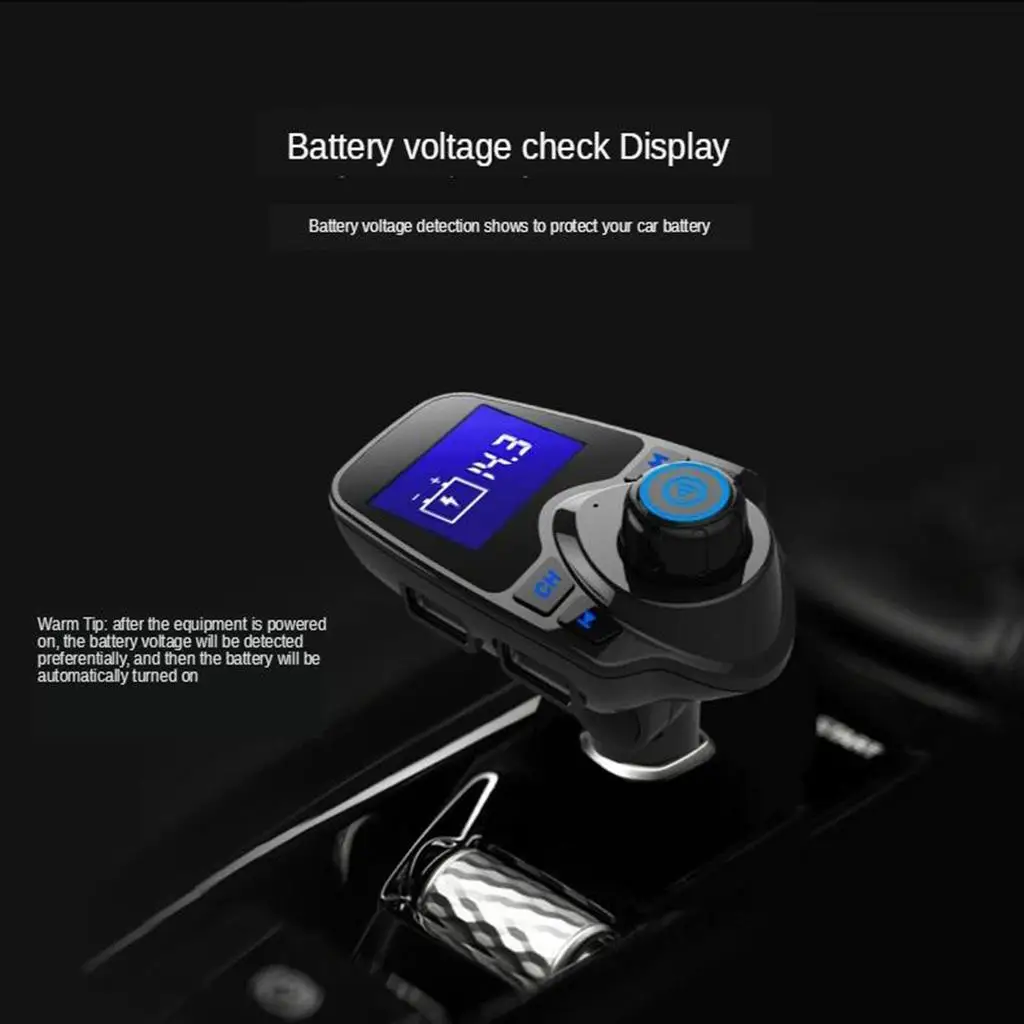 1.44`` LCD Display  FM Car Modulator Transmitter Audio Adapter  Voltmeter Dual USB Charger Kit