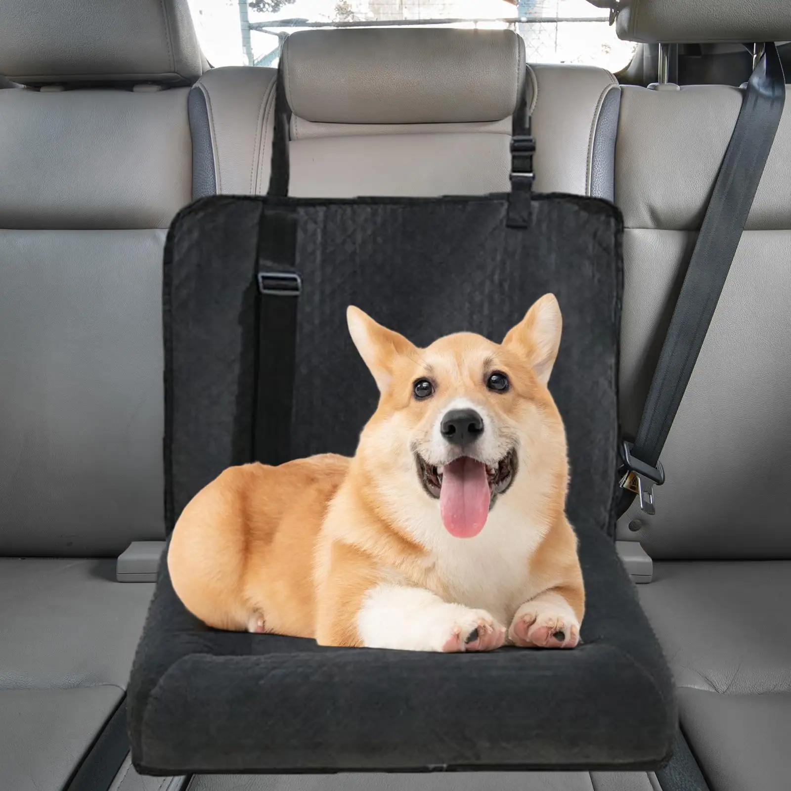 Dog Car Seat Booster Seat Detachable Carrier Cage Bed Small Medium Dogs Non Slip Puppy Car Transport Car Armrest Box Kennel Nest