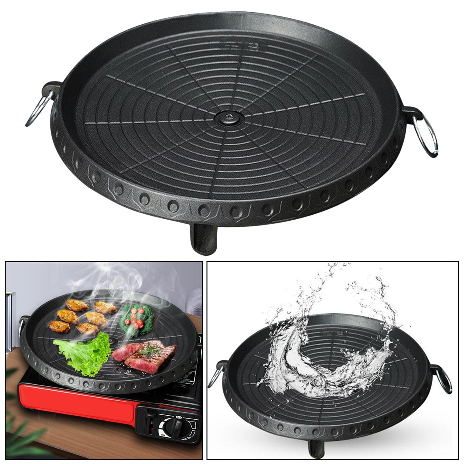 Frying Pan Griddle with Handle Cookware Grill Pan Indoor Outdoor Barbecue Picnic