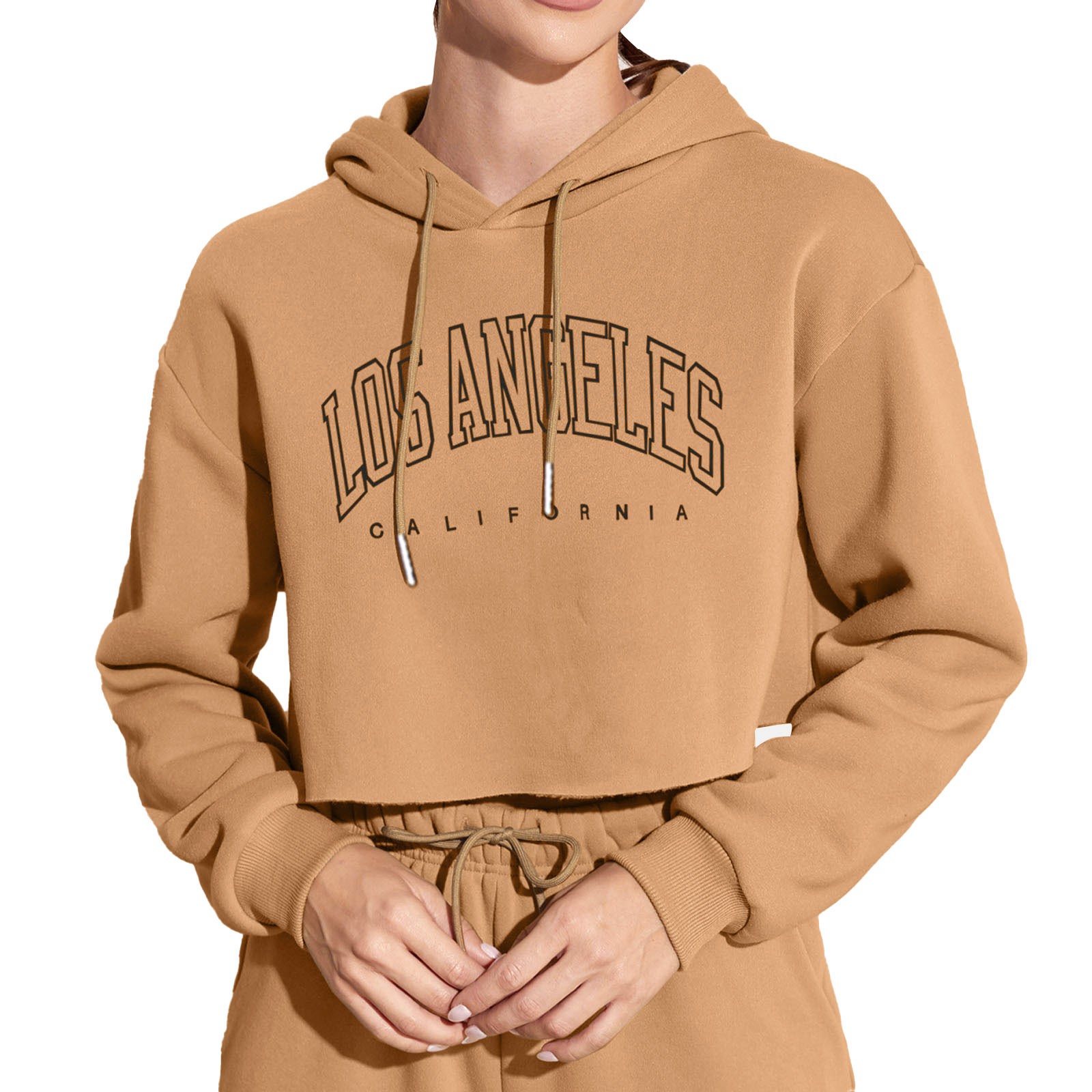 Hoodie feminino de Los Angeles, moletom extragrande