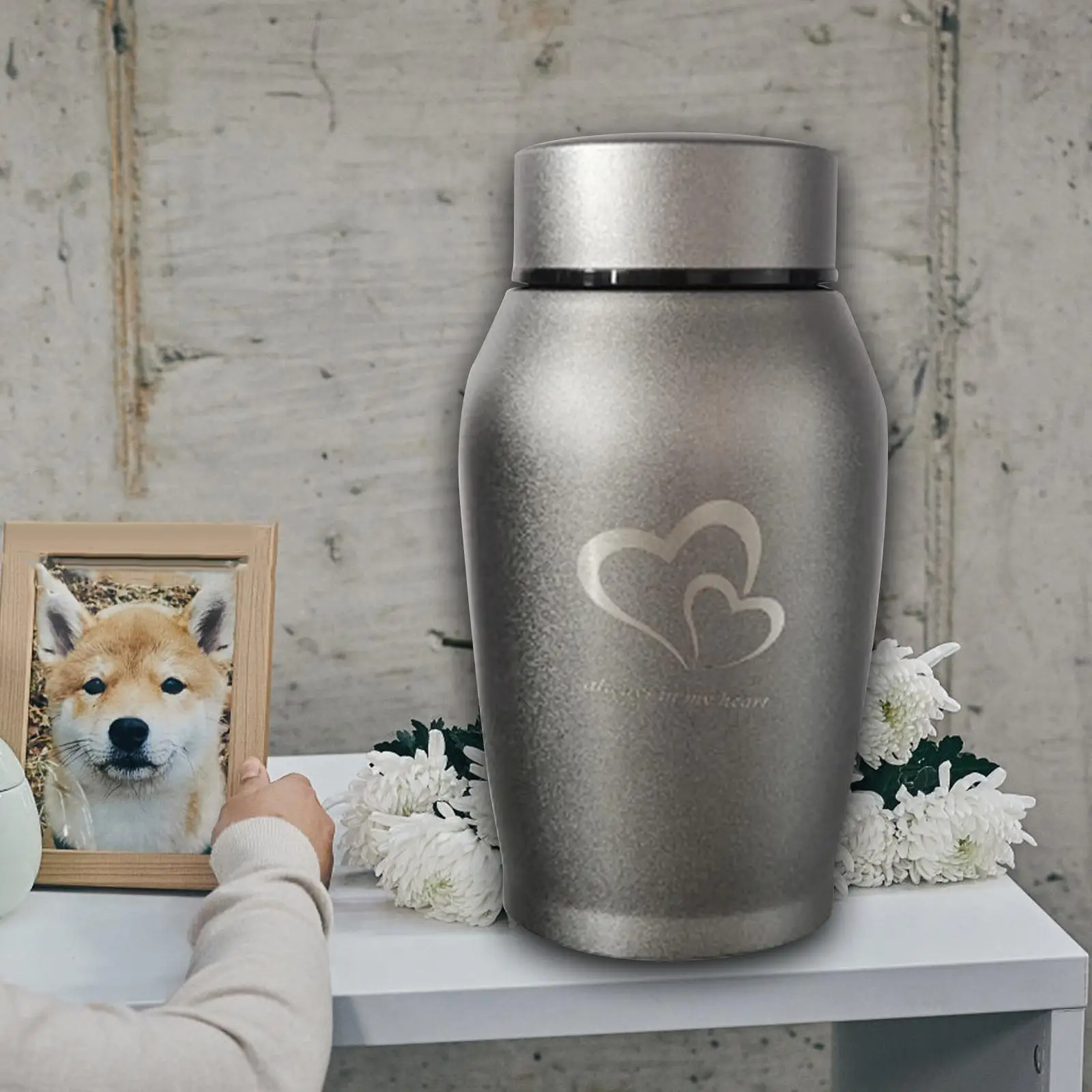 Pet Urns Stainless Steel Cinerary Casket Pet Ash Urn for Dogs Cats Ashes