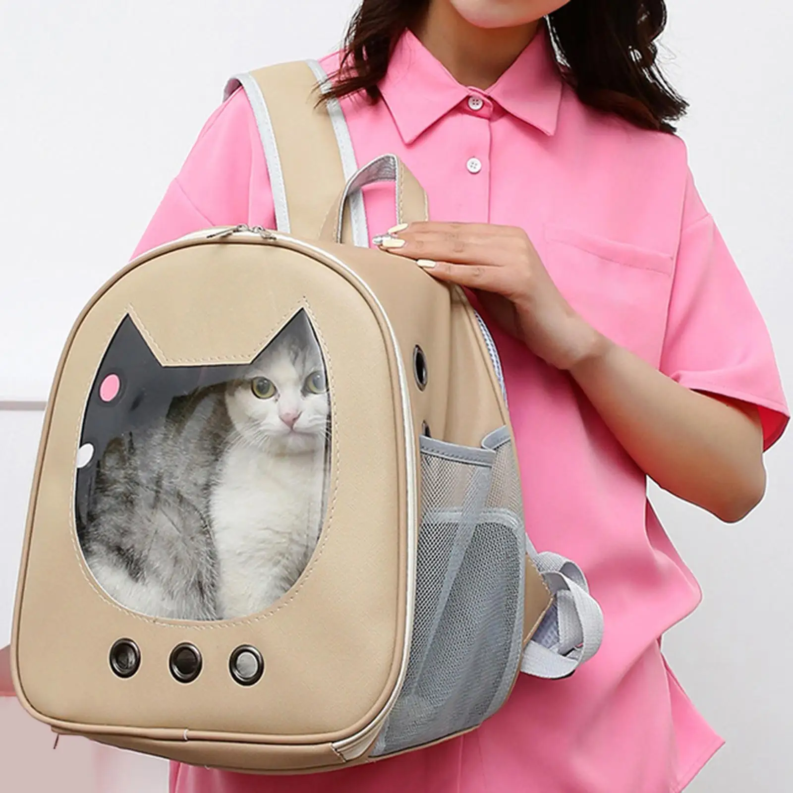 Cat Carrier Backpack Transparent Airline Approved Portable Ventilated Bag Carry Backpack for Puppy Hiking Outdoor Travel Walking