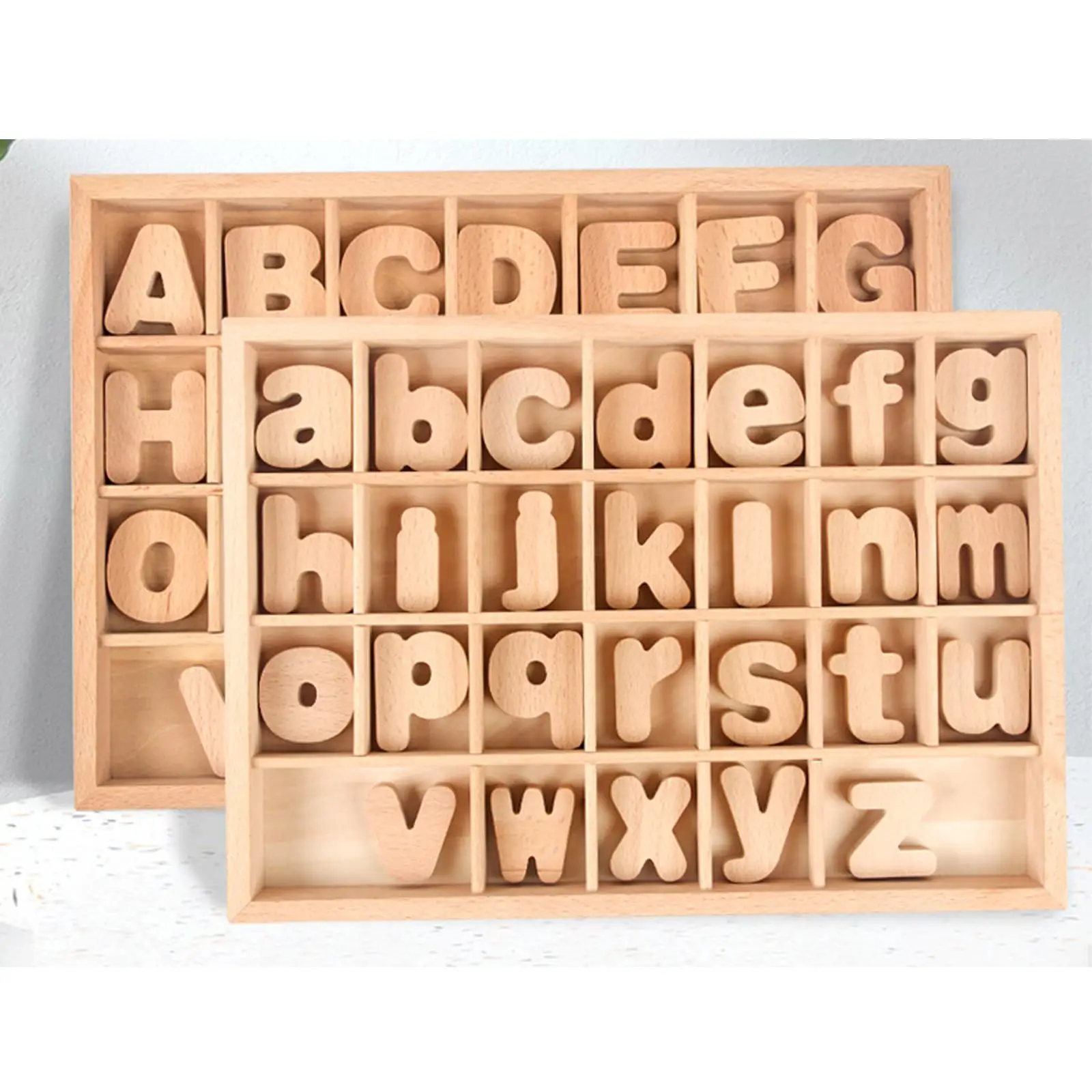 Wood Alphabet Letter Blocks Montessori Toys Teaching Aids for Children Baby