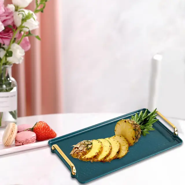 Rectangular Plastic Serving Tray Anti-deform Snack Tray with