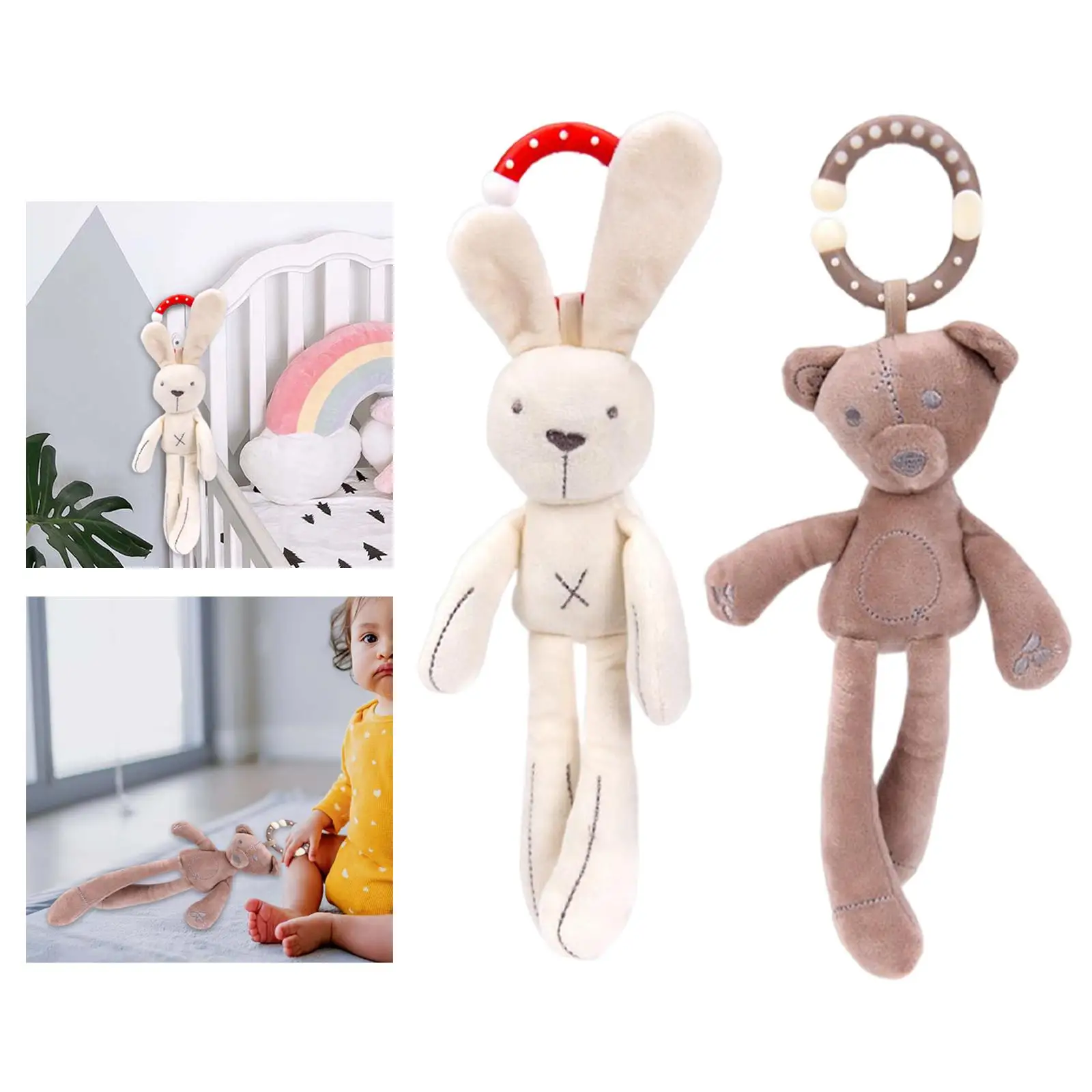 Plush Animals Toys Stuffed Animal Baby Rattle for Birthday Gifts