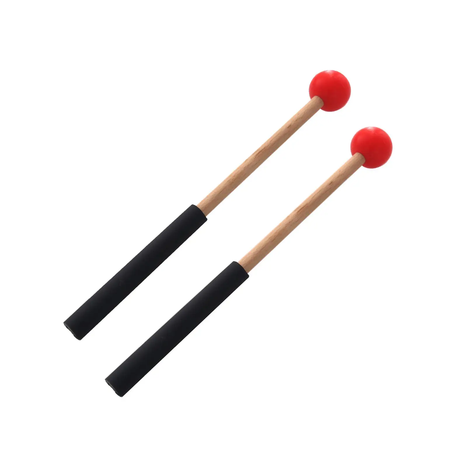 2x Wood Percussion Sticks Musical Drumstick with Wood Handle for Marimba