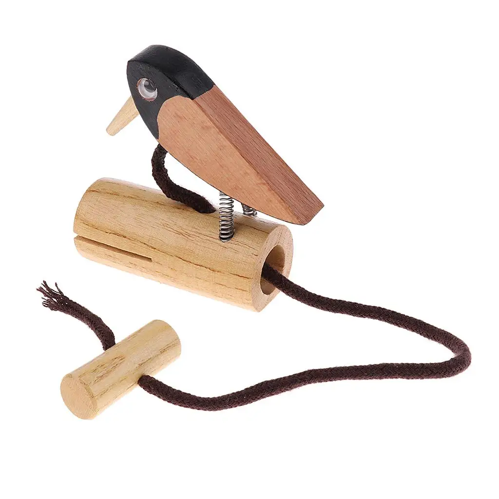 Wooden Bird Clapper Wood Shaker Rattle Percussion Instrument Musical Toy for Kids